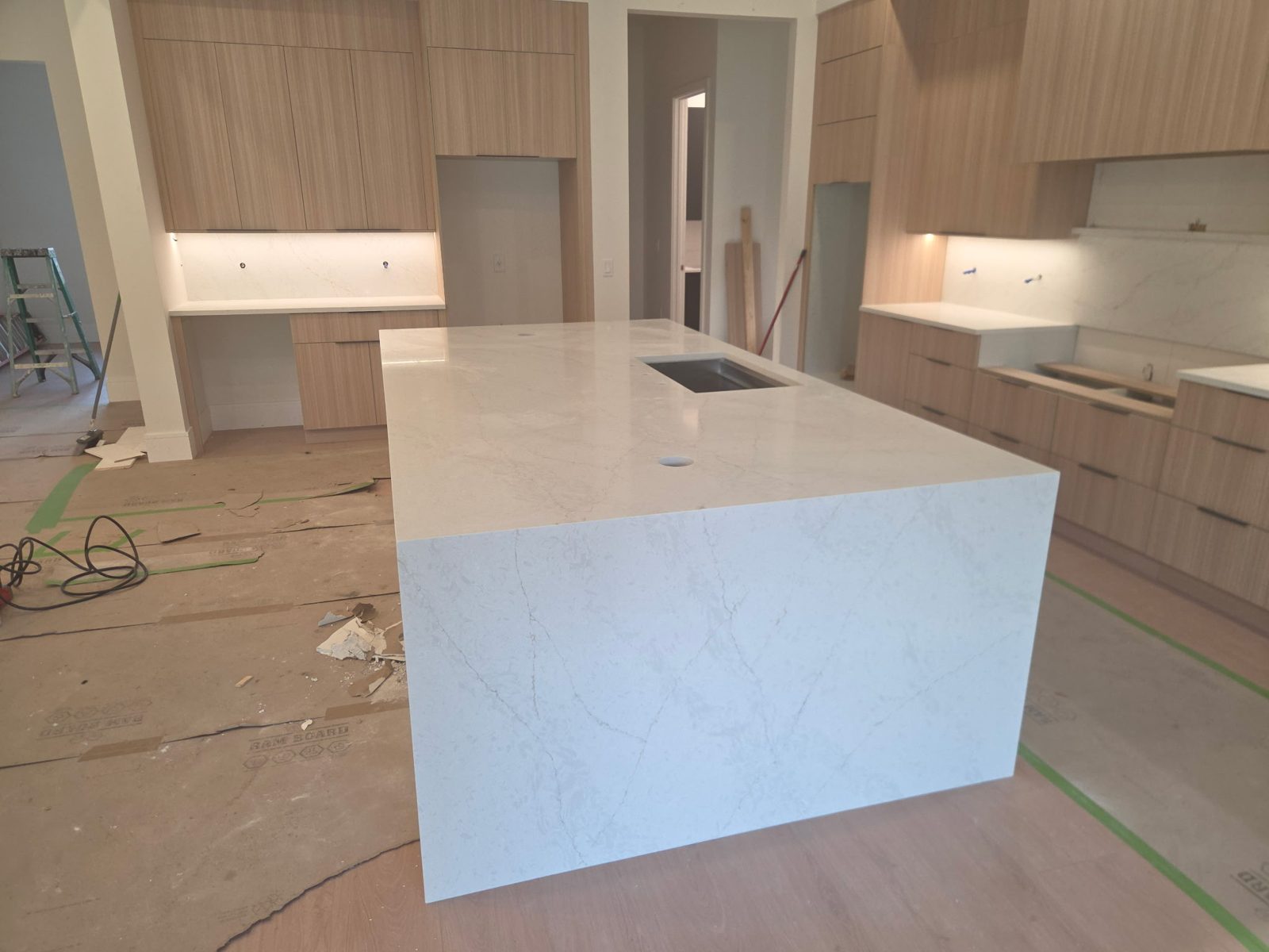 Finished white quartz kitchen install